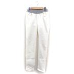  Via z Lee BEARDSLEY канава .rudaga Ran te талия ребра обтягивающий узкие брюки одноцветный 0 белый /FT49 женский 