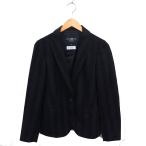 ショッピングハイドロゲン ハイドロゲン HYDROGEN 国内正規品 ストライプ テーラード ジャケット ウール混 総裏地 スリット 40 黒 ブラック /NT29 レディース