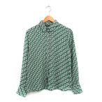 ショッピングzara ザラ ZARA シャツ ブラウス 長袖 総柄 XS グリーン 緑 /KT15 レディース