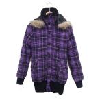  Ozoc OZOC проверка с хлопком f-teto джемпер внешний с мехом 38 лиловый фиолетовый /FT2 женский 