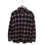 ショッピングネルシャツ レイジブルー RAGEBLUE ネルシャツ ステンカラー チェック コットン 綿 ラウンドヘム 長袖 L 紺 ネイビー /NT32 メンズ