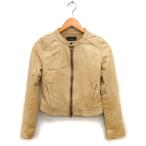 マカフィー MACPHEE トゥモローランド 革ジャン レザージャケット ゴートレザー ジップアップ 総裏地 アウター 38 ベージュ /NT4 レディー