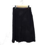 アンテプリマ ANTEPRIMA タック フレアスカート ミディ丈 無地 ウール 42 ブラック 黒 /FT15 レディース