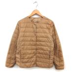  Uniqlo UNIQLO Ultra свет пуховик кнопка-застежка одноцветный внешний XL Camel /NT8 женский 