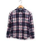 ショッピングジムフレックス ジムフレックス Gymphlex ネルシャツ フランネルシャツ チェック ボタンダウン ラウンドヘム コットン 綿 長袖 12 紺 ネイビー /NT29