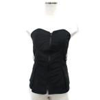  двойной стандартный механизм закрывания da бустер DOUBLE STANDARD CLOTHING bare top передний Zip обратная сторона сетка хлопок 38 черный чёрный /KT1