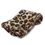 ショッピングzara ザラ ZARA レオパード柄 ストール フリンジ 大判 ヒョウ柄 M 茶 ブラウン 黒 ブラック /NT34 レディース