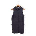 ショッピングARMEN アーメン ARMEN キルティング ベスト ロング 無地 コットン 綿 チャコール /FT36 レディース