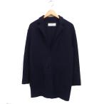 ザラ ベーシック ZARA BASIC チェスターコート ミドル丈 無地 ウール アウター XS ネイビー 紺 /FT5 レディース