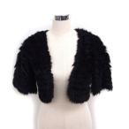 emeAIMER party болеро мех кролика открытый черный чёрный /FT11 женский 