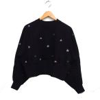  Milkfed MILKFED. цветок вышивка спортивная фуфайка обратная сторона шерсть ONE черный чёрный /FT49 женский 