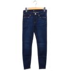 ショッピングzara ザラ ZARA スキニー デニム ジーンズ ストレッチ ひげ加工 ジップフライ 36 紺 ネイビー /NT22 レディース