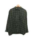 ショッピングアーメン アーメン ARMEN シャツ ブラウス 長袖 コットン チェック 2 カーキ /KT29 レディース