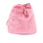  не использовался товар зеленый этикетка сирень расческа ng United Arrows с биркой искусственный мех сумка мешочек плечо имеется розовый /FT женский 