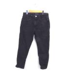 ザラ ZARA デニム ジーンズ テーパード パンツ ウォッシュ加工 ジップフライ 40 黒 ブラック /TT レディース