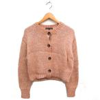 23区 オンワード樫山 クロップド カーディガン ニット ウール混 メランジ ワイド 長袖 38 テラコッタ /NT26 レディース