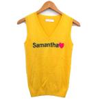 Samantha Thavasa Samantha Thavasa внутренний стандартный товар Golf одежда вязаный лучший V шея хлопок S желтый желтый /KT33 женский 