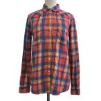 アメリカンイーグル AMERICAN EAGLE シャツ カジュアル スタンダード チェック 長袖 US XS ピンク 青 ブルー レディース