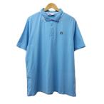  filler FILA рубашка-поло рубашка тянуть over Logo вышивка линия короткий рукав XXL бледно-голубой голубой мужской 