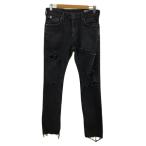  Edwin EDWIN брюки Denim джинсы ji- хлеб распорка длинный Zip fly повреждение обработка M чёрный черный мужской 