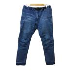 ko-en брюки джинсы Denim конический укороченные брюки одноцветный Zip fly ремень талия резина вышивка cut off S синий голубой женский 