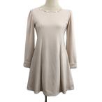 roti спот LODISPOTTO One-piece A линия flair Mini одноцветный biju- лента длинный рукав M розовый бежевый женский 