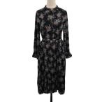  натуральный kchu-runatural couture One-piece плиссировать длинный цветочный принт длинный рукав F чёрный розовый черный женский 