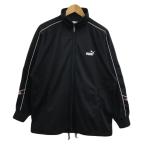  Puma PUMA спортивная куртка джемпер воротник-стойка спорт одежда джерси Logo вышивка L чёрный белый черный белый мужской 