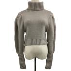 ショッピングzara ザラ ZARA セーター ニット プルオーバー タートルネック タック ショート 無地 長袖 USA M グレー ベージュ レディース