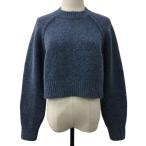 ショッピングzara ザラ ZARA セーター ニット プルオーバー モックネック ショート アルパカ混 無地 長袖 USA S 青 ブルー レディース