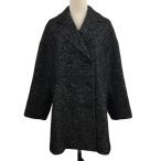 jinesJines пальто бушлат двойной средний общий рисунок шерсть альпака .moheya. длинный рукав чёрный серый черный женский 