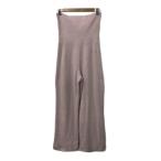 ジェラートピケ ルームウェア パンツ ワイド ロング ウエストゴム ハイウエスト リブ 刺繍 ロゴ ナイロン 無地 F ピンク レディース