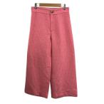 ショッピングzara 未使用品 ザラ ZARA パンツ ワイド ロング ツイード調 USA S ピンク レディース