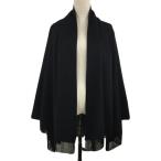 ヴェロフォンナ Re.Verofonna ジャケット ショールカラー 前開き 無地 フリンジ ウール カシミヤ混 長袖 38 黒 ブラック レディース