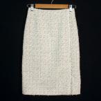 アンテプリマ ANTEPRIMA スカート タイト スリット リボンテープツイード 36 アイボリー レディース