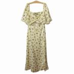 ショッピングzara 未使用品 ザラ ZARA ワンピース 花柄 スリット ロング XS 黄 レディース