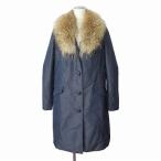  Christian oja-ruCHRISTIAN AUJARD пальто с хлопком длинный мех енота 11 темно-синий женский 