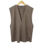 ザラ ZARA ベスト スウェット オーバーサイズ Vネック M 茶系 レディース