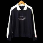 rosa-senROSASEN Golf cut and sewn рубашка с высоким воротником половина Zip L темно-синий женский 