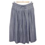 ショッピングprit プリット prit スカート ロング  ストライプ コットンリネン 紺 レディース