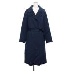 ショッピング古着 アイシービー iCB ウールリバー ロングトレンチコート 6 青 ブルー レディース