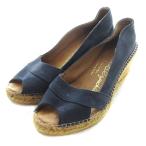 【中古】ガイモ GAIMO エスパドリーユ espadrilles サンダル ウェッジソール ハイヒール 無地 38 紺 ネイビー 靴 シューズ /MM レディース 【ベクトル 古着】
