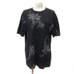 ザラ ZARA Tシャツ カットソー 半袖 花柄 黒 ブラック /YI レディース