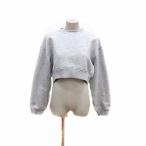  Zara ZARA футболка короткий обратная сторона ворсистый длинный рукав S серый /YK женский 