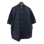 ジムフレックス Gymphlex シャツ バンドカラー 半袖 M 紺 ネイビー /YI レディース