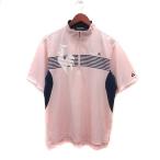  Le Coq s Porte .f Golf одежда cut and sewn половина Zip принт вышивка короткий рукав L бледно-розовый темно-синий темно-синий белый белый мужской 