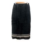  Talbots TALBOTS узкая юбка длинный линия лен linen4 S чёрный черный /MN женский 