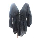 ru non кий ruLugnoncure туника рубашка блуза кардиган лента длинный рукав F чёрный черный /AU женский 