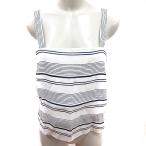 フォーエバー21 FOREVER21 キャミソール ボーダー 麻混 リネン混 M 白 ホワイト /RT レディース