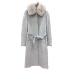  Ined INED пальто с отложным воротником длинный общий подкладка мех лисы Anne gola7 S серый /MN женский 